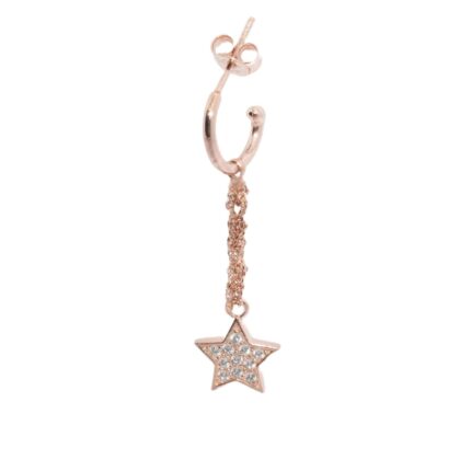Orecchino-uncinetto-Stella-con-zirconi-Argentofilato-in-argento-925