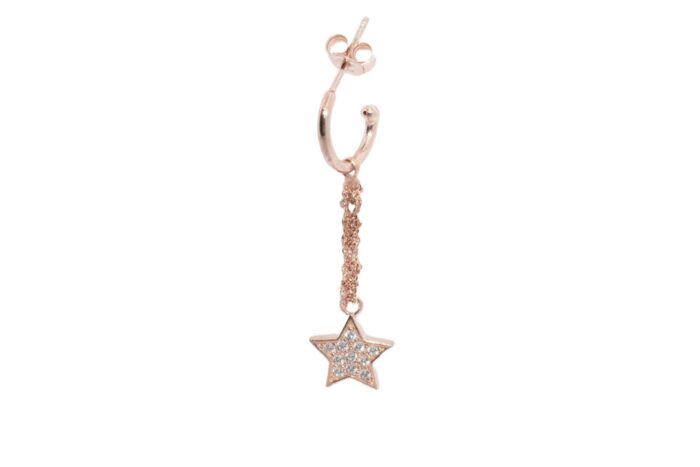 Orecchino-uncinetto-Stella-con-zirconi-Argentofilato-in-argento-925