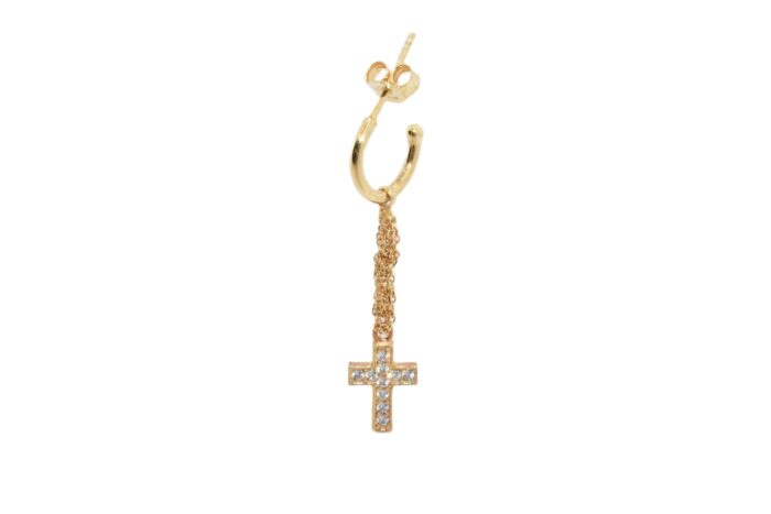 Orecchino-uncinetto-croce-con-zirconi-Argentofilato-in-argento-925