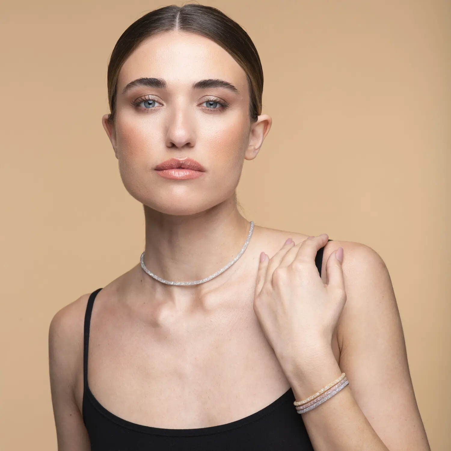 parure cristalli indossato parure cristalli indossato