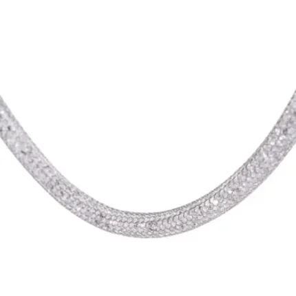 Collana con cristalli Argentofilato in argento 925 dettaglio rodio