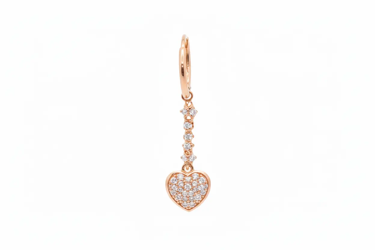 orecchini cuore oro rosa orecchino cuore oro rosa