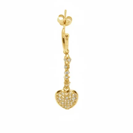 orecchino cuore oro